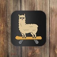 Skateboarding Llama Alpaca Skateboard Llama Coaster thumb 0