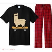 Skateboarding Llama Alpaca Skateboard Llama Pajama Set thumb 0