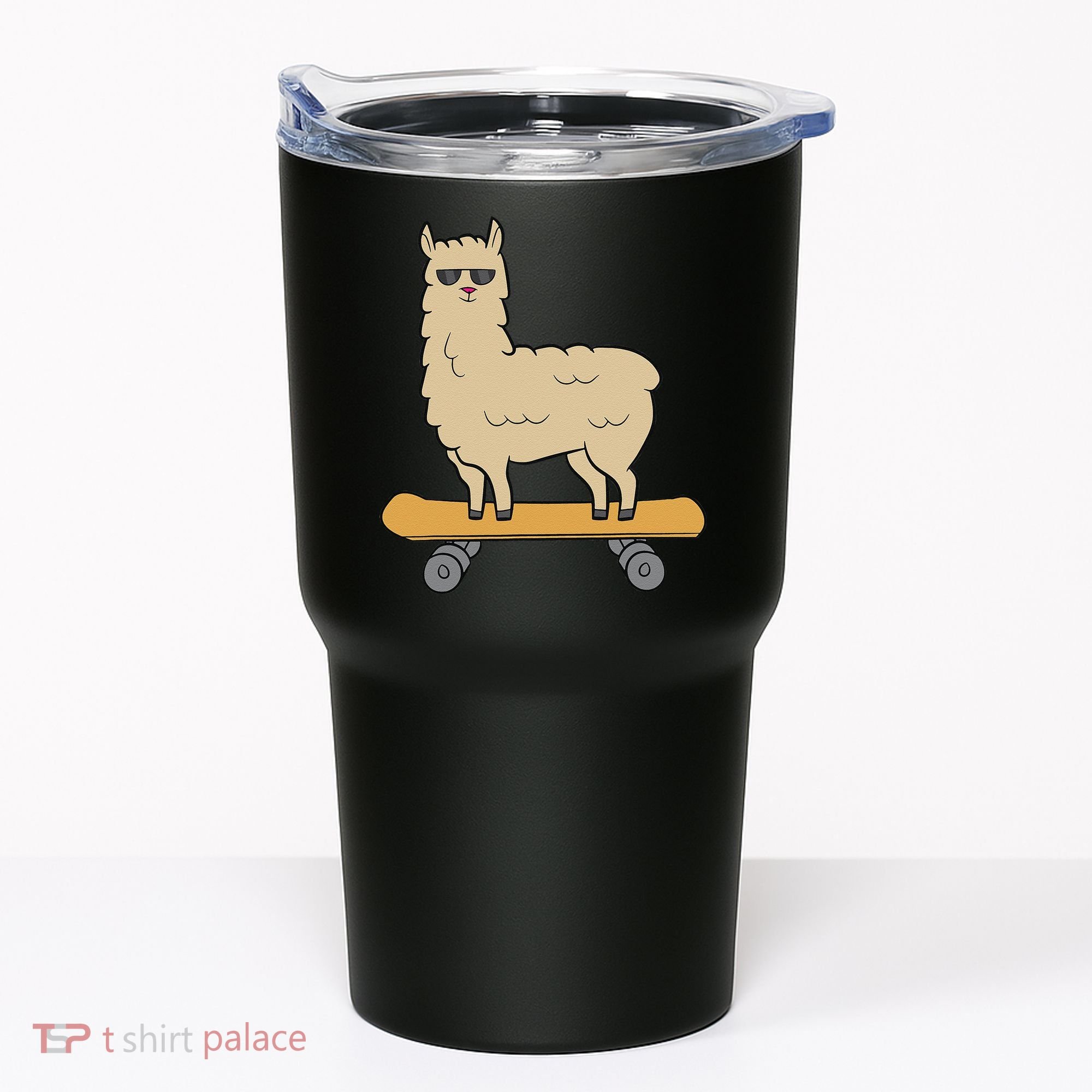 Skateboarding Llama Alpaca Skateboard Llama Tumbler