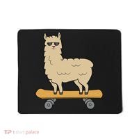 Skateboarding Llama Alpaca Skateboard Llama Mousepad thumb 0