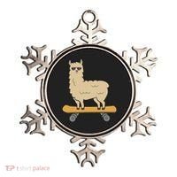 Skateboarding Llama Alpaca Skateboard Llama Ornament thumb 0