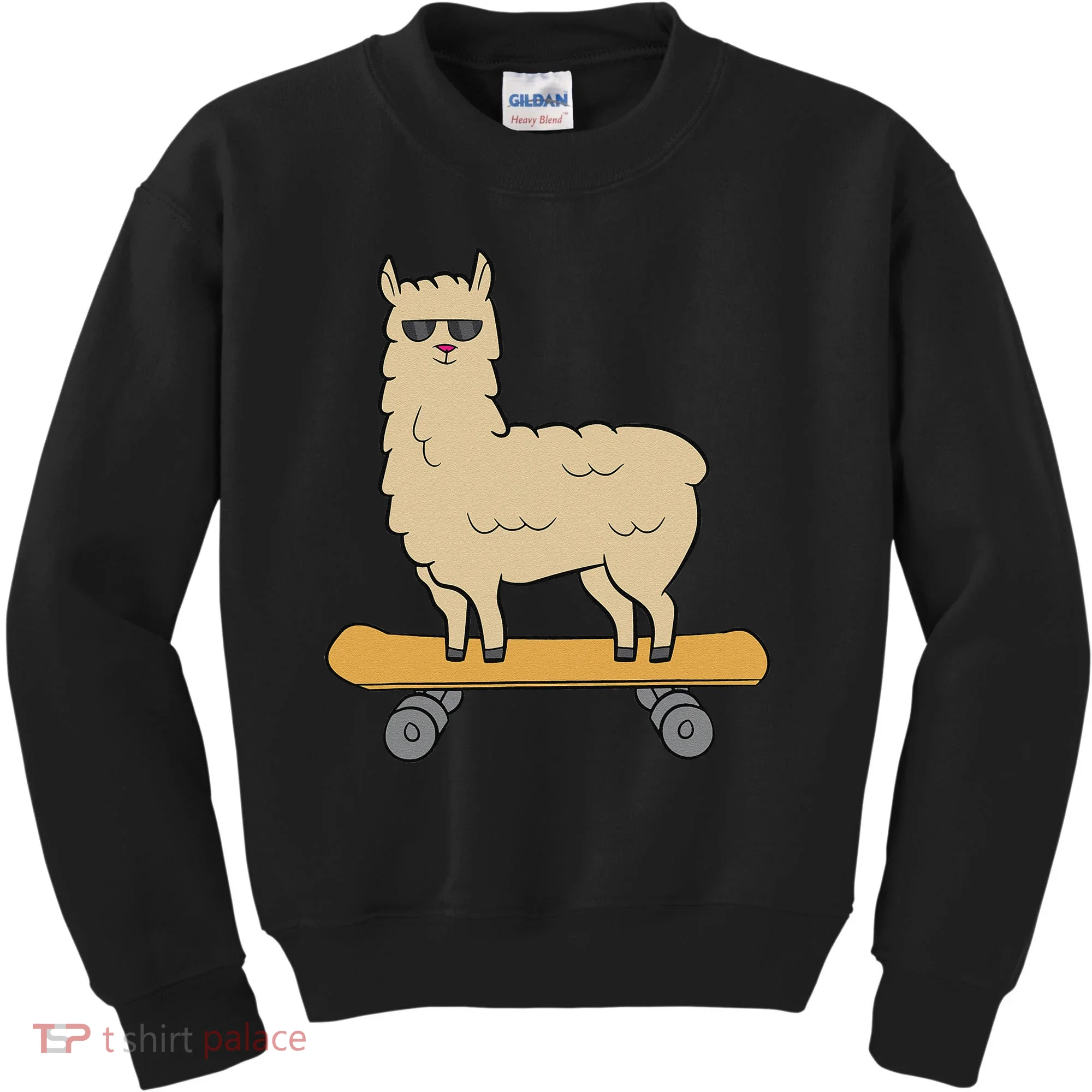 Skateboarding Llama Alpaca Skateboard Llama Kids Sweatshirt