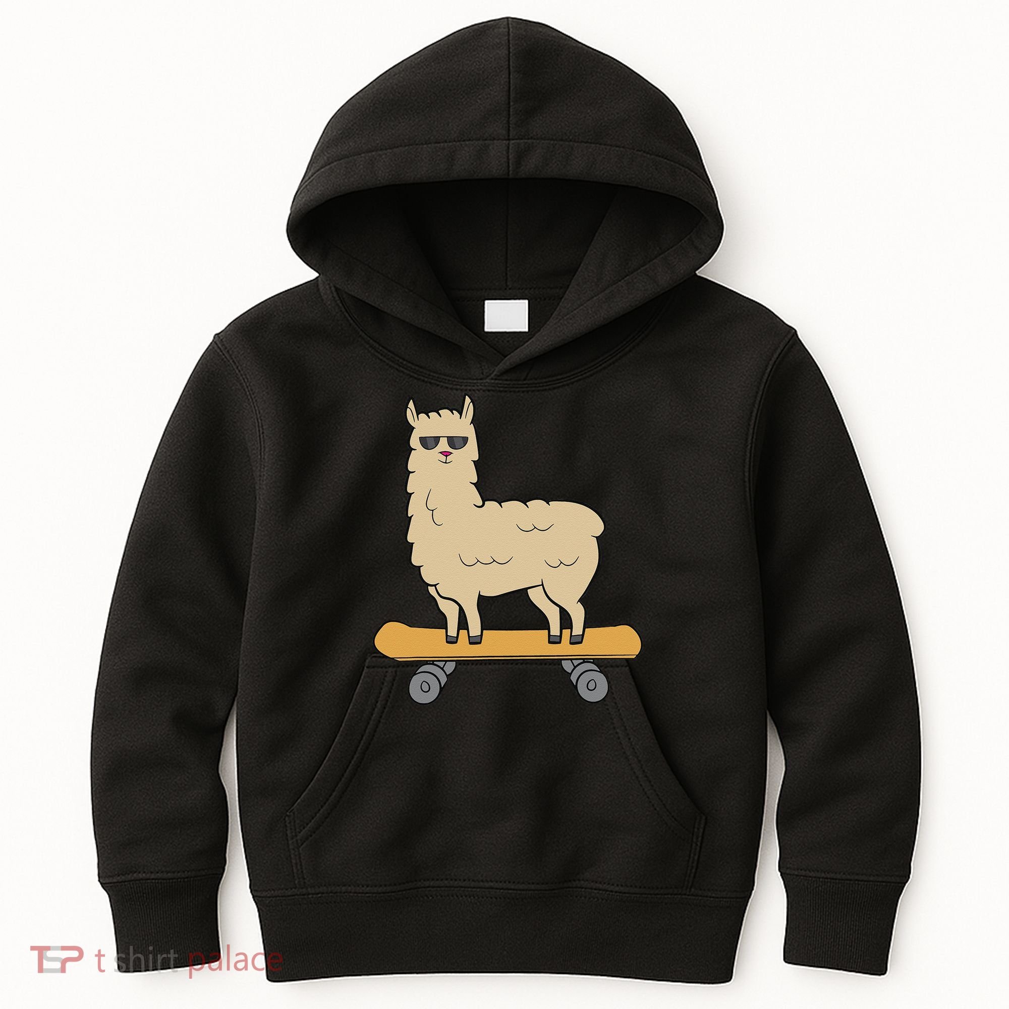 Skateboarding Llama Alpaca Skateboard Llama Kids Hoodie
