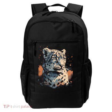 Snow Leopard Animal Retro Style Graphic Tees for Backpack