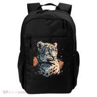Snow Leopard Animal Retro Style Graphic Tees for Backpack thumb 0