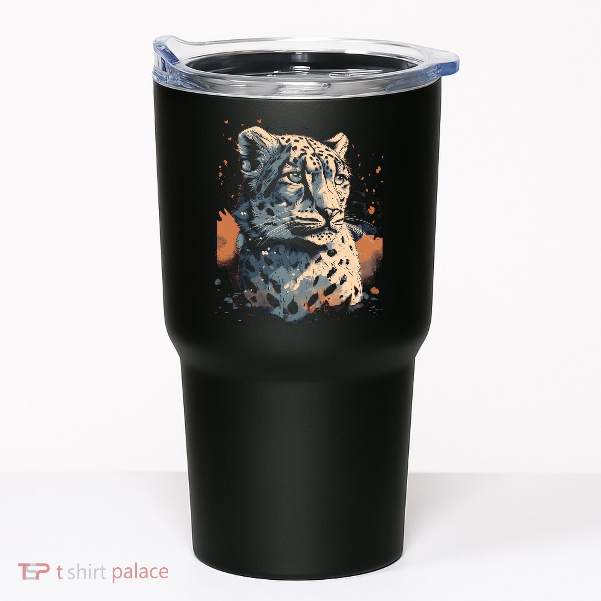 Snow Leopard Animal Retro Style Graphic Tees for Tumbler