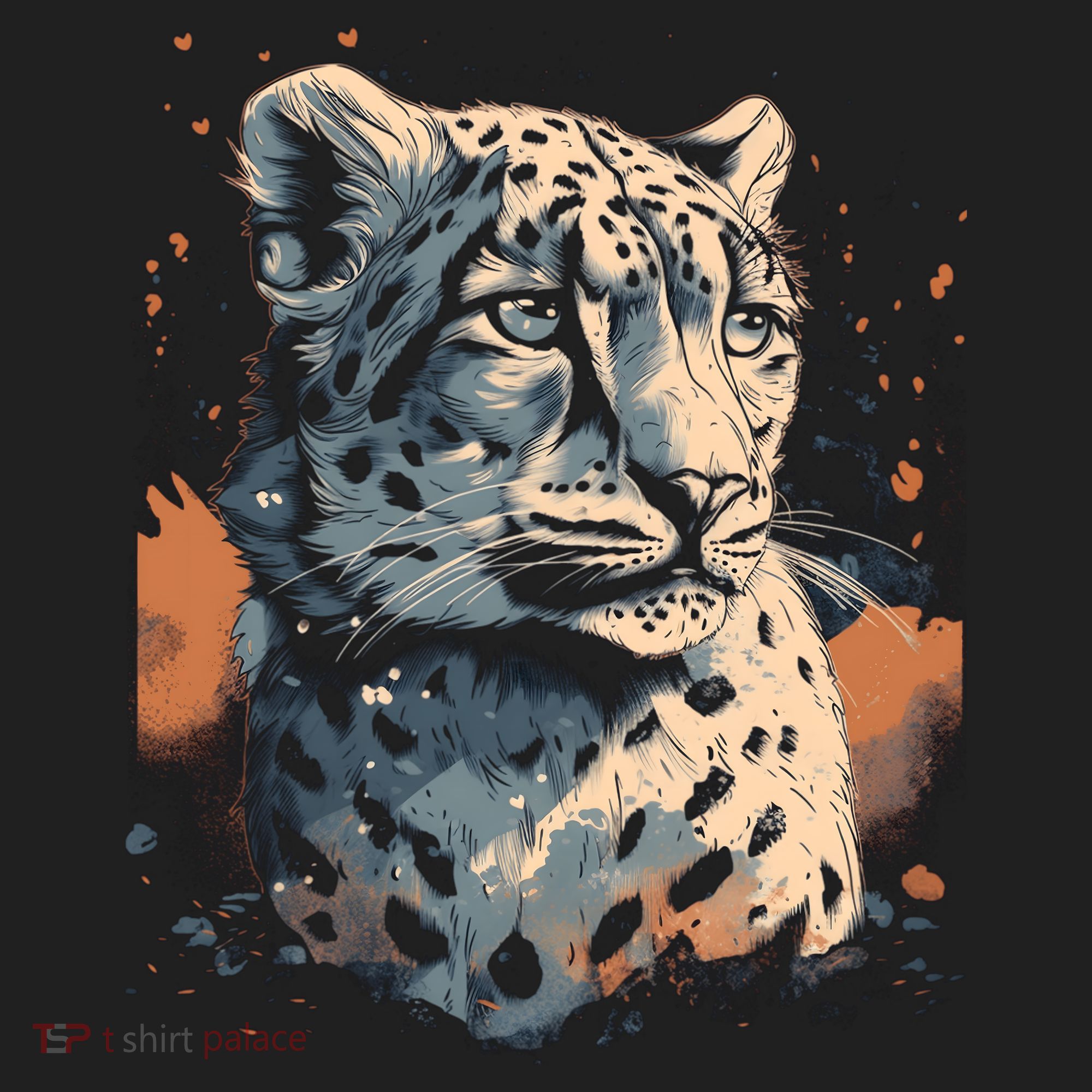 Snow Leopard Animal Retro Style Graphic Tees for Tumbler