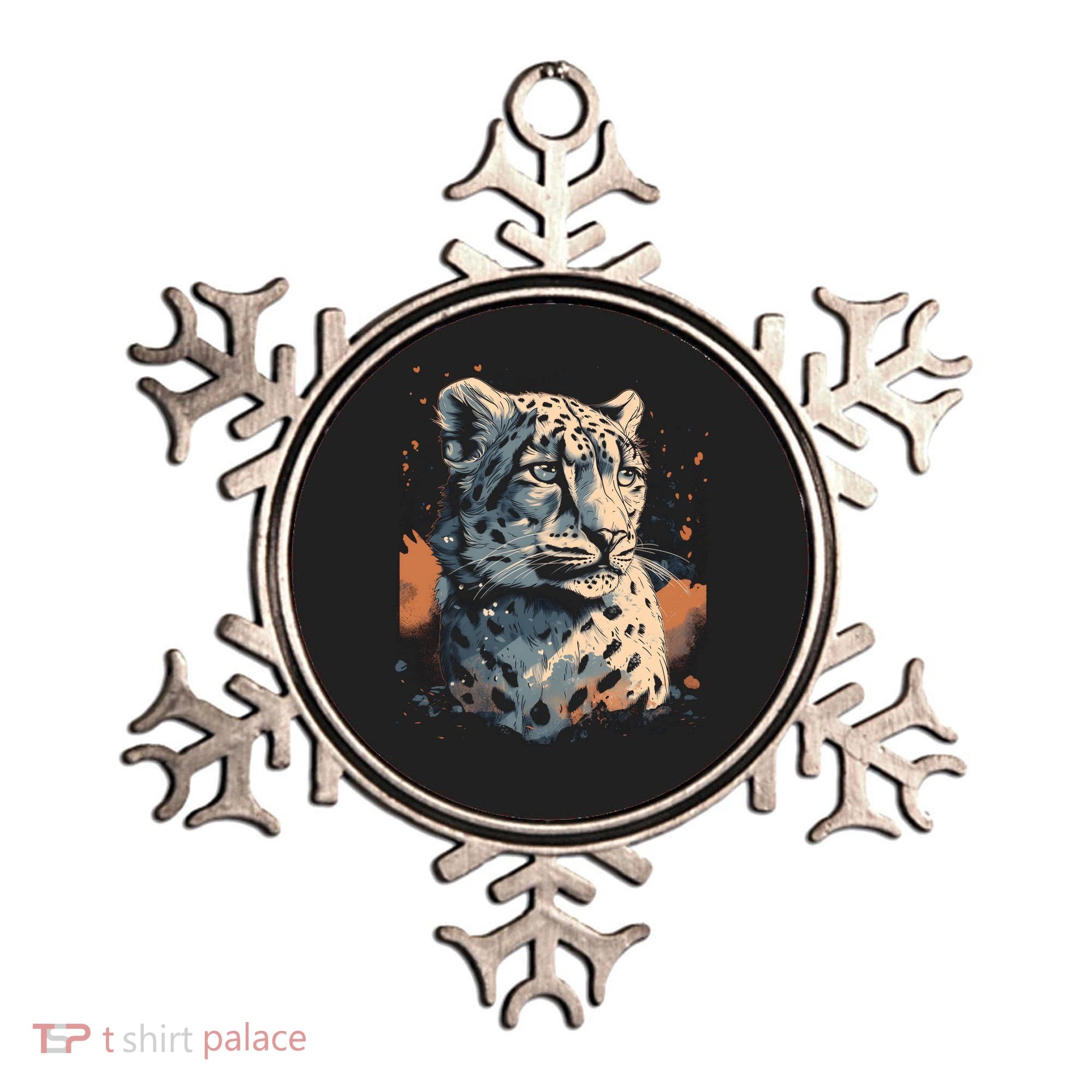 Snow Leopard Animal Retro Style Graphic Tees for Ornament