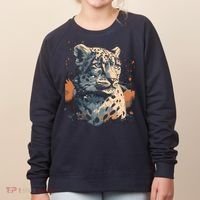 Snow Leopard Animal Retro Style Graphic Tees for Women's Sweatshirt thumb 0