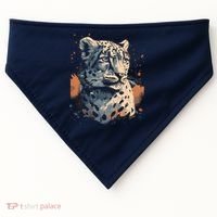 Snow Leopard Animal Retro Style Graphic Tees for USA-Made Doggie Bandana thumb 0