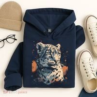 Snow Leopard Animal Retro Style Graphic Tees for Hoodie thumb 4
