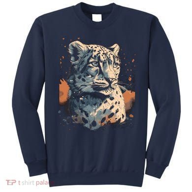 Snow Leopard Animal Retro Style Graphic Tees for Sweatshirt