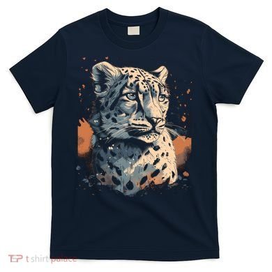 Snow Leopard Animal Retro Style Graphic Tees for T-Shirt
