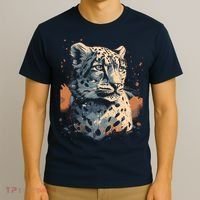 Snow Leopard Animal Retro Style Graphic Tees for T-Shirt thumb 3