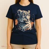 Snow Leopard Animal Retro Style Graphic Tees for T-Shirt thumb 4