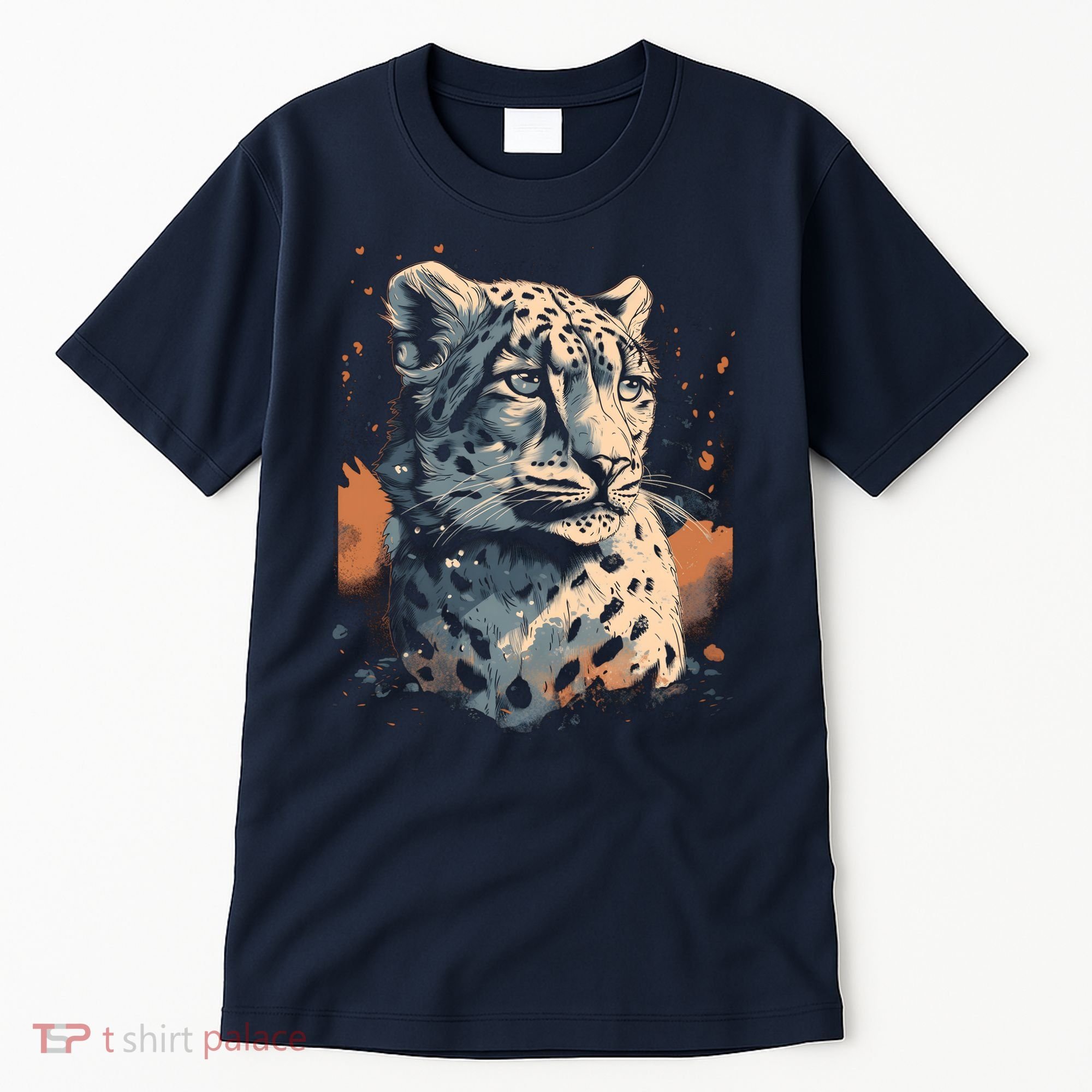 Snow Leopard Animal Retro Style Graphic Tees for Tall T-Shirt