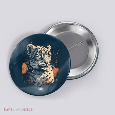 Snow Leopard Animal Retro Style Graphic Tees for Button