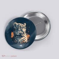 Snow Leopard Animal Retro Style Graphic Tees for Button thumb 0