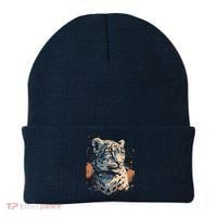 Snow Leopard Animal Retro Style Graphic Tees for Beanie thumb 0