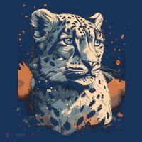 Snow Leopard Animal Retro Style Graphic Tees for Beanie thumb 2