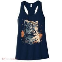 Snow Leopard Animal Retro Style Graphic Tees for Women's Tank Top thumb 0