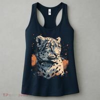Snow Leopard Animal Retro Style Graphic Tees for Women's Tank Top thumb 3