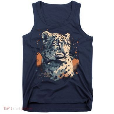 Snow Leopard Animal Retro Style Graphic Tees for Tank Top