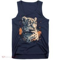 Snow Leopard Animal Retro Style Graphic Tees for Tank Top thumb 0