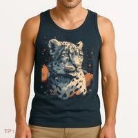 Snow Leopard Animal Retro Style Graphic Tees for Tank Top thumb 3