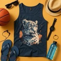 Snow Leopard Animal Retro Style Graphic Tees for Tank Top thumb 4