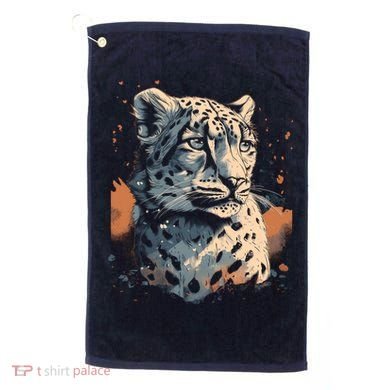 Snow Leopard Animal Retro Style Graphic Tees for Golf Towel