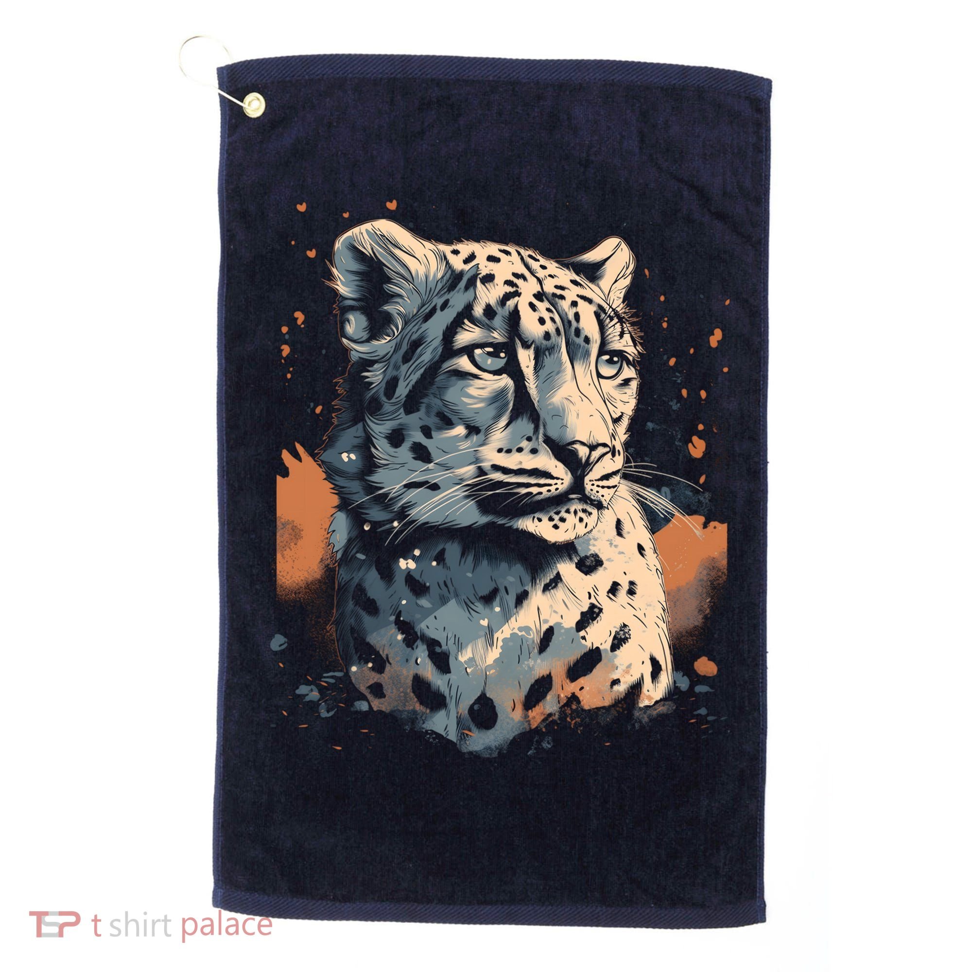 Snow Leopard Animal Retro Style Graphic Tees for Golf Towel