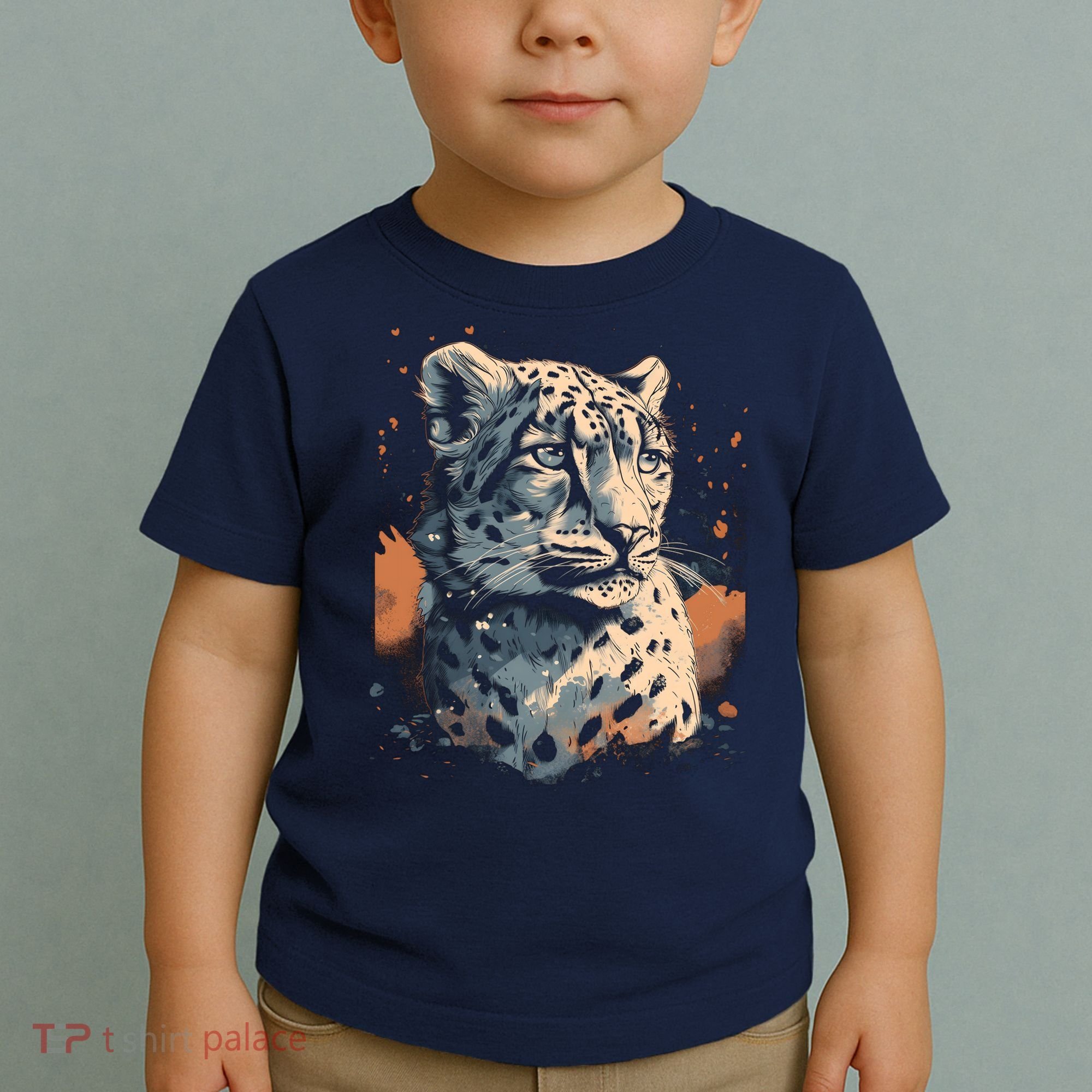 Snow Leopard Animal Retro Style Graphic Tees for Toddler T-Shirt