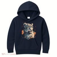 Snow Leopard Animal Retro Style Graphic Tees for Kids Hoodie thumb 0