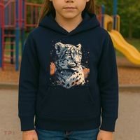 Snow Leopard Animal Retro Style Graphic Tees for Kids Hoodie thumb 3
