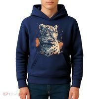 Snow Leopard Animal Retro Style Graphic Tees for Kids Hoodie thumb 4
