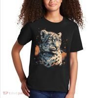 Snow Leopard Animal Retro Style Graphic Tees for Kids T-Shirt thumb 2