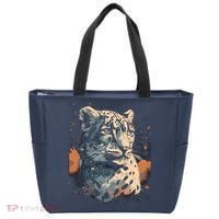 Snow Leopard Animal Retro Style Graphic Tees for Tote Bag thumb 0