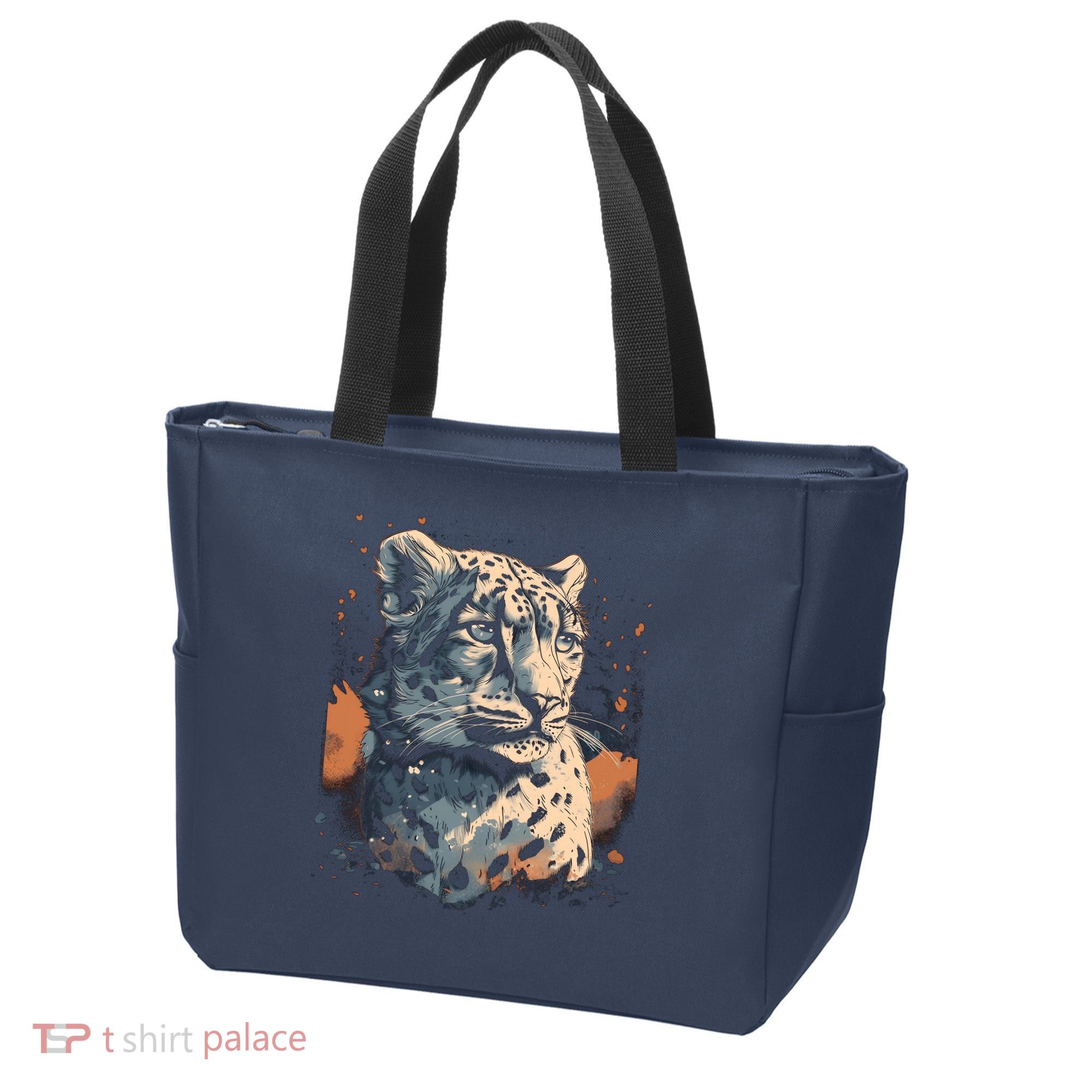 Snow Leopard Animal Retro Style Graphic Tees for Tote Bag