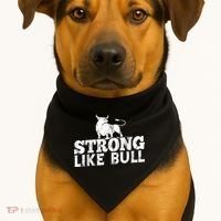 Strong Like A Bull Powerlifting Bodybuilding USA-Made Doggie Bandana thumb 1