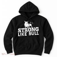 Strong Like A Bull Powerlifting Bodybuilding Hoodie thumb 0