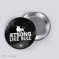 Strong Like A Bull Powerlifting Bodybuilding Button thumb 0