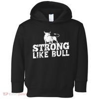 Strong Like A Bull Powerlifting Bodybuilding Toddler Hoodie thumb 0