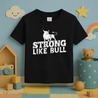 Strong Like A Bull Powerlifting Bodybuilding Toddler T-Shirt thumb 3