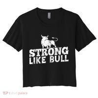 Strong Like A Bull Powerlifting Bodybuilding Women's Crop Top Tee thumb 0