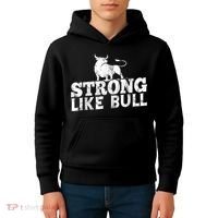 Strong Like A Bull Powerlifting Bodybuilding Kids Hoodie thumb 4