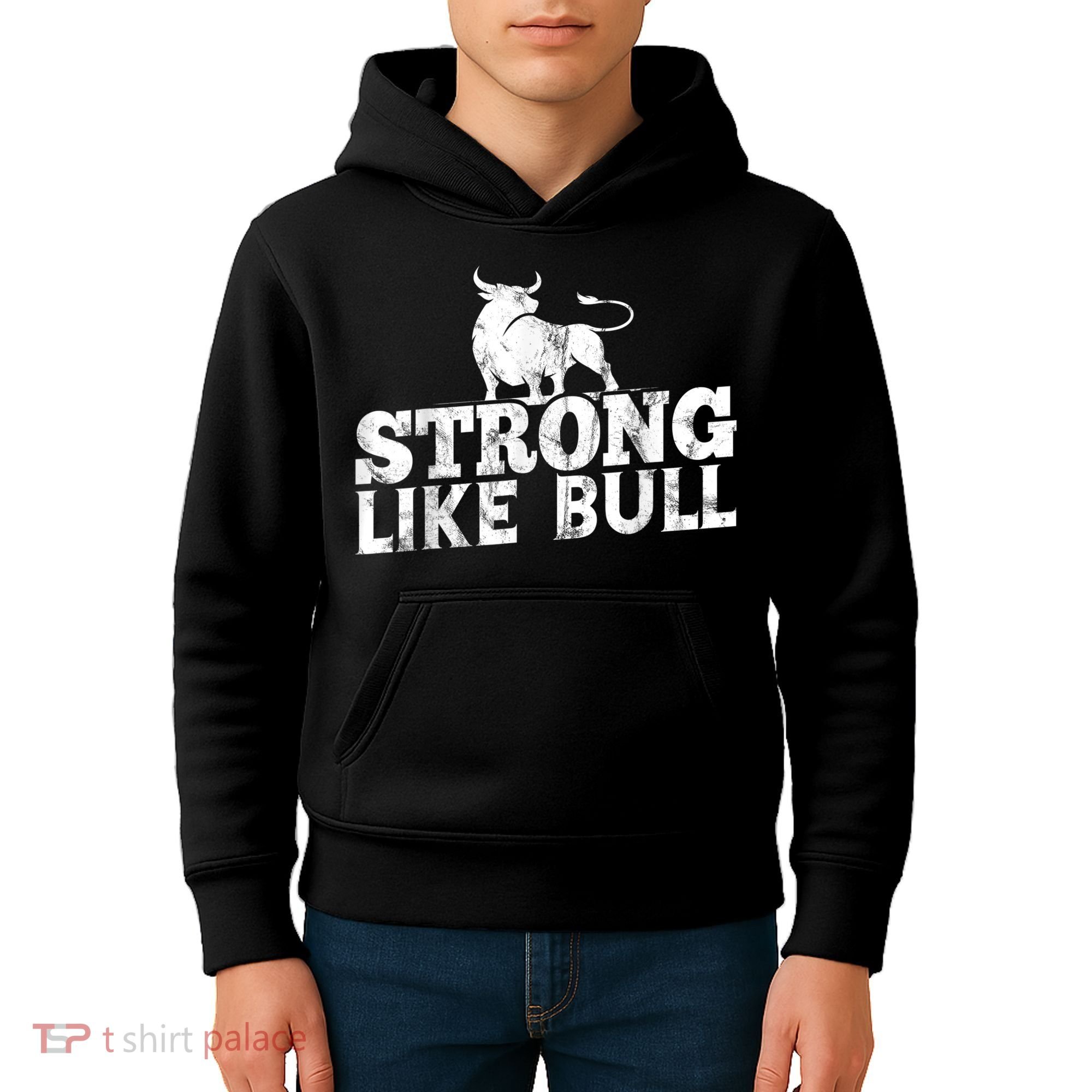 Strong Like A Bull Powerlifting Bodybuilding Kids Hoodie