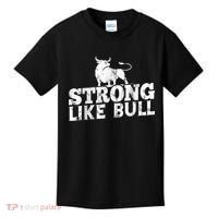 Strong Like A Bull Powerlifting Bodybuilding Kids T-Shirt thumb 0