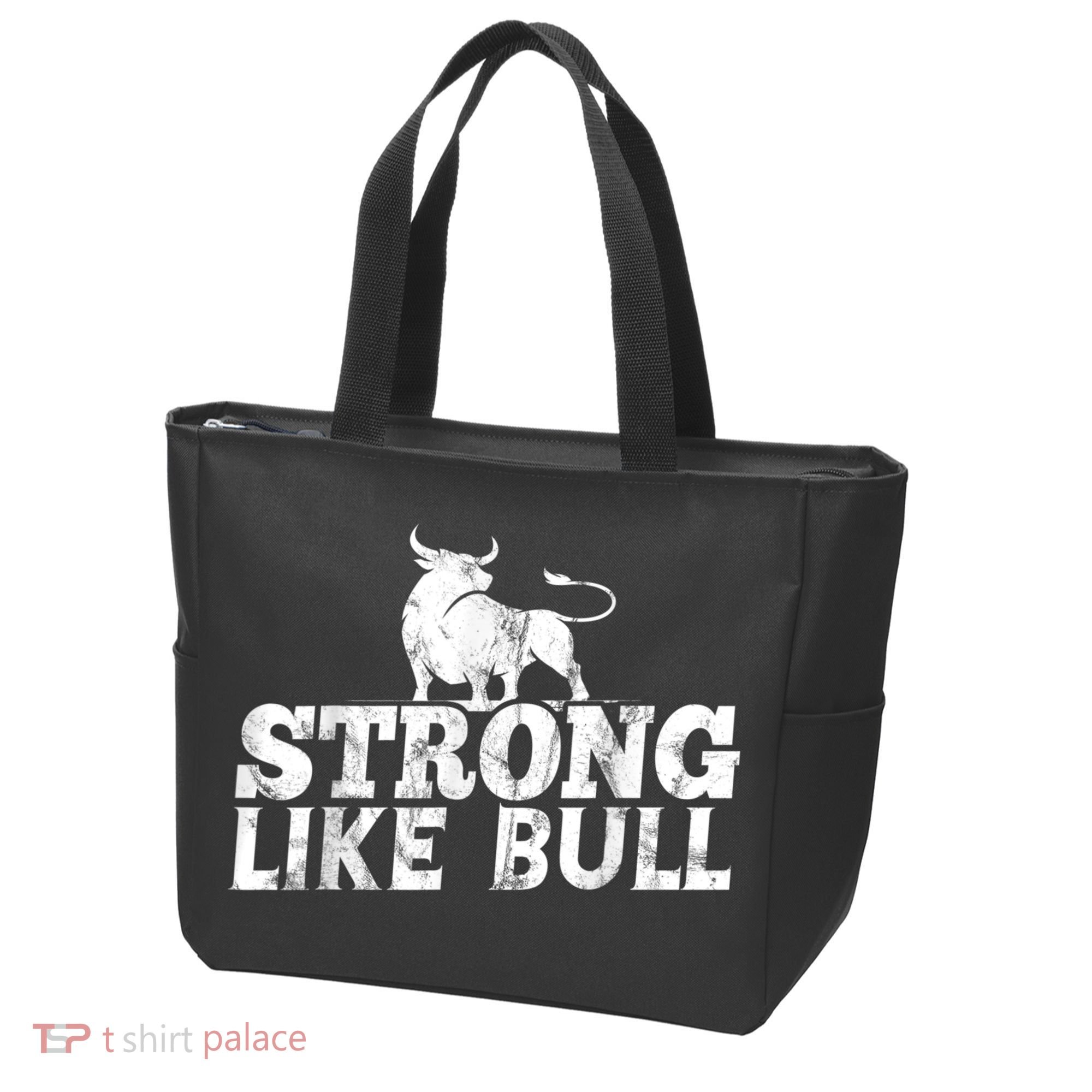 Strong Like A Bull Powerlifting Bodybuilding Tote Bag