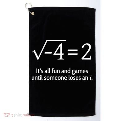 Someone Loses An I: Funny Math Short Sleeve Golf Towel
